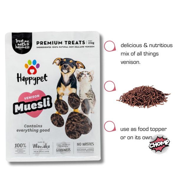 Venison Muesli 210g - Dog Cat Treat and Meal Topper Online